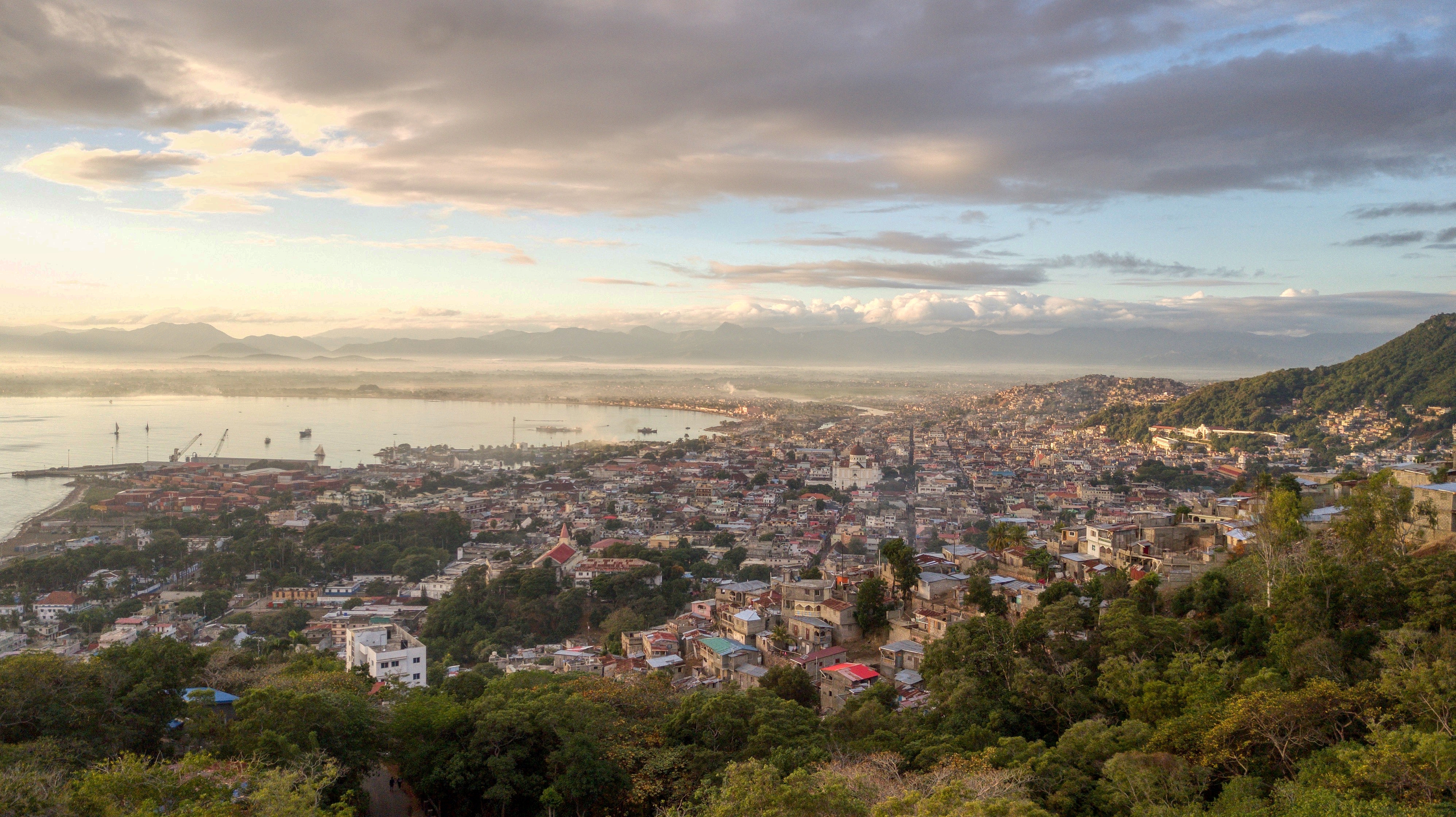 Early-morning View of Cap-Haitien, Haiti from the Hills Above