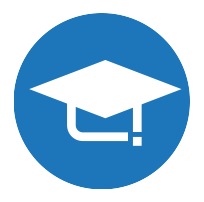 education icon featuring graduation hat