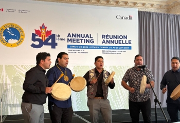 Members of the Eagles Singers performing at the Opening Ceremony of CDB's Annual Meeting